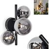 hofstein Lampada da parete Chehalis, lampada da parete in metallo/vetro in nero/fumo, lampada dal design moderno, con paralumi rotondi in vetro, 1 luce, 3 x G9, senza lampadina/e