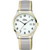 SELVA Orologio da polso da uomo, al quarzo, cassa in acciaio inox, cinturino flessibile in acciaio inox, 5 bar, Bicolore, Bracciale