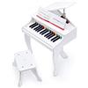 Hape Pianoforte Elettronico Bianco Deluxe con sgabello | Tastiera elettronica a 30 tasti per imparare a suonare dai 3 anni in su