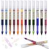 OFFCUP Penne Gel, 12Pcs Penna a Sfera, 0.5MM Penna Roller a Inchiostro Liscio ad Asciugatura Rapida Punta Fine Penne a Inchiostro Liquido Liscio Forniture di Cancelleria per Scuola Ufficio (Colorato)
