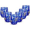 Gocce di Murano 6 Bicchieri Acqua Lavorati Secondo la Tradizione degli Artigiani di Murano, Bicchiere Soffiato e Lavorato a Mano 300 ml - Bicchieri Acqua Vetro Arcobaleno Pioggia