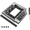 YAODHAOD SATA 2nd SSD HDD Hard Disk Caddy Tray Universale 9.5mm SATA-III Laptop Hard Disk Holder per CD/DVD-ROM Ottico SuperDrive Tray Drive Slot (9.5mm, Alluminio+Polietilene)