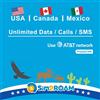 SIM2ROAM AT&T SIM Card con dati/chiamate/sms illimitati ad alta velocità, per Stati Uniti, Canada, Messico, adatta solo per iPhone (6 giorni)