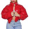 Geagodelia Cappotto Imbottito da Donna Invernale Caldo Giacca Imbottita con Zip Stile Casual Elegante Capispalla con Cerniera Piumino Invernale (Rosso, L)