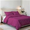 Italian Bed Linen Set Copripiumino Matrimoniale Microfibra Elegant, lavorato in Italia - Parure Copri Piumino - Sacco Piumone 250x200 cm con Patella e Federe Cuscino, Fucsia, Matrimoniale