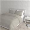 Italian Bed Linen Set Copripiumino Matrimoniale Microfibra Elegant, lavorato in Italia - Parure Copri Piumino - Sacco Piumone 250x200 cm con Patella e Federe Cuscino, Grigio chiaro, Matrimoniale