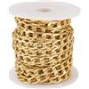 Boutigem Catene a maglia barbazzale in alluminio, 5 m, non saldate, intrecciate, dorate, 10 x 6 x 1,6 mm, per la creazione di gioielli fai da te