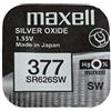 Maxell-One (1) X SB-AW 377 SR626SW-Batteria per orologio in ossido d'argento, 1,55 V, confezione Blister