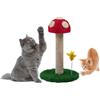 TREKAM Tiragraffi per gatti con tre diverse texture- Albero tiragraffi per gatti a forma di fungo 45cm di altezza - Tiragraffi per gatti adulti e piccoli con giocattolo a molla - graffiatoio per gatti