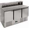 Forcar Saladette refrigerata statica in acciaio inox AISI 201 Modello G-PS903-FC tre porte Capacità Lt. 400 Temp.°C. +2/+8 Dim. cm L.136.5 P.70 H.102