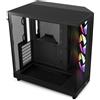 NZXT H6 Flow RGB, CC-H61FB-R1, Case Mid-Tower Compatto a Doppia Camera con Flusso d'Aria, Include 3 Ventole RGB da 120 mm, Pannelli in Vetro Panoramico, Flusso d'Aria ad Alte Prestazioni, Nero