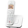 Panasonic KX-TGC250SPW Telefono Senza Fili Digitale Per Anziani Con Blocco Chiamate Non Desiderate, Schermo Di Facile Lettura, Altoparlante Vivavoce Sveglia, Auricolare Unico, Bianco.