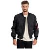 Alpha Industries MA-1 Emb Bomber con logo da uomo Black