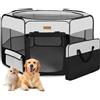 Akinerri Box per animali domestici, portatile, pieghevole, per cani/gatti/cuccioli, cuccia per cani e gatti, per interni ed esterni, con copertura in rete rimovibile