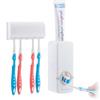 InnovaGoods - Dispenser di Dentifricio e Portaspazzolino Diseeth, Promuove Igiene Orale, Design Innovativo, Montaggio Facile con Adesivi 3M, Organizza 5 Spazzolini, Bianco, Mediano, ABS