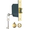 YALE B-M552-PB-65 5 Leva Mortasa Deadlock, Alta Sicurezza, Finitura in Ottone, 2.5 Inch/64 mm