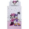 Disney Home Minnie Mouse & Daisy Duck - Set copripiumino double-face, 100% cotone, per letto singolo, 2 pezzi, multicolore, 135 x 200 cm + 50 x 70 cm