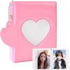 Jiayaus Kpop Album Foto Può Conservare 32 Foglie, Cuore Rosa Libro Fotografico con Ciondolo Cuore Rosa, Mini Tendenza Della Moda Album Foto Adatto per Memorizzare Foto Idoli, Carte, Adesivi