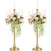 Sziqiqi 71cm Vintage Candelabri Portacandele Oro - Centrotavola Matrimonio Battesimo Alto Candelabro Portacandele in Metallo per Tavolo Festa Compleanno Nozze Natale Comunione Pasqua Anniversario