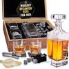 Royal Reserve Set Whisky Regalo Uomo - Set Bicchieri da Whisky, Decanter, Cubetti di Ghiaccio Riutilizzabili Pietre, Sottobicchieri, Pinza per Ghiaccio, Scatola di Legno, Sacchetto, da Royal Reserve