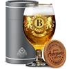 CROWNLY CRYSTAL® Regalo Anniversario Per Lui Bicchiere Birra Personalizzato Idea Regalo Amica Compleanno Regali Di Natale Idee Per Regali Originali Regalo Natale Uomo Regalo Pensione Uomo (B)