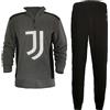 JUVENTUS Pigiama Uomo Lungo in Pile Full Zip FC Nuova Collezione Art. JU14134 (Antracite, XXL)