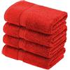 Superior Set di asciugamani in cotone egiziano massiccio, 50,8 x 76,2 cm, rosso, 4 pezzi