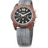 LeeEv Orologio da uomo in legno dal design sportivo, cronografo militare con datario multifunzionale luminoso fatto a mano, orologio da polso in legno di bambù al quarzo militare