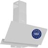 Wiggo A942G - Cappa aspirante da 90 cm, senza testa I cappa di scarico 626 m³/h, display touch a 4 livelli, classe di efficienza energetica A, con 2 filtri a carbone, cappa anteriore in vetro bianco