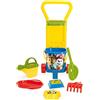 Wader Giocattoli Paw Patrol con caddy, secchiello, caraffa per acqua, colino, pala, rastrello e 2 stampi per sabbia, 8 pezzi, Colore Nero, Medium, 81170