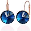 YONVUN Austriaco Cristallo Rotondo Goccia pendenti Leverback Orecchini | Placcato 18K/Rose Gold zircone pietra preziosa cerchio argento Pendenti Gioielli Regalo per Moglie Mamma Figlia Fidanzata