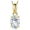 JewelryPalace 1ct Collana Solitario Donna Argento 925 con Creato Moissanite, Collana Dorata Ciondolo Pietra a Taglio Ovale con Catena Maglia 45cm, Collane Pendenti in Oro Set Gioielli Donna