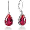 YONVUN Zircone Orecchini Pendenti | Lacrima ovale pera pietra preziosa Orecchini Pendenti di Cristallo Rubino Zaffiro Smeraldo Argento Gioielli Set Regalo per Moglie Mamma Figlia