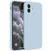 Mixroom - Cover Custodia Case per iPhone 12 Mini Protezione Copre Fotocamera in Silicone TPU Opaco con Bordi Piatti Colore Celeste