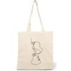 CLAMATO Tote bag tela in Cotone 35x40cm Borsa medie dimensioni resistente 340 g/m2 - Linea Thick (Due facce beige)