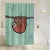 arteneur Tenda da Doccia Antimuffa 180x200cm Bradipo | Tessuto riciclato, OEKO-TEX 100, lavabile 40°C, oscurante, impermeabile, orlo appesantito, con 12 anelli riciclati