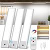 TOPPLEE Led Sottopensile Cucina, 20.5CM Luce Led Sottopensile con Telecomando | 3000K-6500K Dimmerabile Luci LED Cucina con Sensore di Movimento per Armadio Scale Corridoio, 3 Pezzi