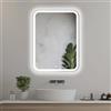 Home Glow Specchio da bagno verticale 50x70cm con luci LED, Specchio da bagno illuminato con interruttore touch, Angoli arrotondati rettangolare con luce LED frontale bianca naturale