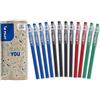 PILOT - 12 FriXion Ball Stick - Inchiostro Gel Cancellabile - 4 Blu, 4 Nere, 2 Rosse, 2 Verdi - La FriXion Economica con Punta Media - Da mettere nell'astuccio - Materiale Scolastico