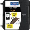 Five Star Flex 29324AA2 - Taccuino ricaricabile + app per lo studio, carta a righe College, anelli TechLock da 1-1/2, tasche, linguette e divisori, capacità 300 fogli, nero