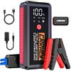 GOOLOO VX1 2500A Avviatore Emergenza per Auto con Compressore d'Aria,  Supersafe 12V Booster Avviatore Batteria Auto con 150 PSI, Display LCD,  Torcia