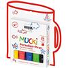Kreul 27157 - Mucki Porcelain Pirate, 5 pastelli di porcellana in colori base per bambini, larghezza del tratto 2-5 mm, per disegni su tazze e piatti