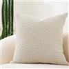 DOMVITUS Lussuosa federa decorativa per cuscino, 45,7 x 45,7 cm, in tessuto bouclé, quadrata, per divano, soggiorno, 1 pezzo, crema burrosa