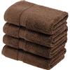 Superior Set di asciugamani in cotone egiziano, 4 pezzi, color cioccolato, 4 pezzi