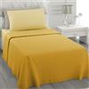 L'ANTICO ARCOLAIO - Set Lenzuola Letto Singolo 3 Pezzi (Lenzuolo Sotto Giallo, Lenzuolo Sopra Oro) Completo Letto Singolo Jaquard in Microfibra, No Stiro, Biancheria da Letto Made in Italy