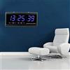 Bazargame Orologio digitale con display a LED, 220 V, grande creativo e luminoso, per soggiorno, orologio da parete blu