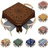 Odot Tovaglia Quadrata Antimacchia, Tovaglie da Tavola in Poliestere Boho Mandala 3D per Salotto Tavolino da caffè Pranzo Cucina Giardino Decorazione (Mandala Tonda,120x120cm)