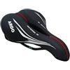 CUCUBA Sella Sellino Montegrappa con Foro Anti-Prostatico per Bici da Corsa Trekking, Cross e MTB in Pelle Sintetica Mod. Argo Nero