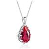 YONVUN Zircone Collana Pendente | Lacrima ovale pera pietra preziosa ciondolo Collana di Cristallo Rubino Zaffiro Smeraldo Argento Gioielli Set Regalo per Moglie Mamma Figlia Fidanzata