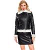 Fulidngzg Giubbotti in Pelle Donna, Racing Corto Biker Giubbotto Pelle Nera Curvy Ecopelle Giacca Ecopelle Moto Elegante Giubbino Pelle 2023 Leggero Giubbotti in Pelle Autunno Invernali